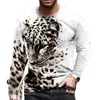 Vintage Tigre et Lion Impression 3D Été Hommes Oneck T-shirt Casual Manches Longues T-shirt Surdimensionné Mode Pull Hommes Vêtements 240130
