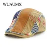 Wuaumx unisex basker hattar för män kvinnor bomulls fritid visir vår sommar sol hatt platt basker cas casquette gorras planas 240124