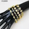 5 Pcs Zirconia Heart shape Lucky Eyes Bracelet Gold Plated Jewelry Strand women Gift 40324 240127