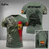 Hiszpańska flaga graficzna T-shirt Army Casual krótkie koszulki z krótkim rękawem Mężczyźni polujący na tshirt hiszpańscy weterani Top Camuflage odzież XL 240202