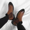 Moda Chelsea Męskie buty kostki grube skórzane skórzane w stylu brytyjskiego w stylu ulicznym platforma Chelsea Buts Slip na Motocross Boots 240126
