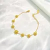 Anklets 2023 Fashion 18K الذهب المطلي بالفولاذ المقاوم للصدأ Daisy Flower Beach Barefoot Sandal Foot Jewelry for Women Girl YQ240208