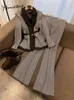 Yitimuceng Pailletten Frauen Anzüge Büro Sets Mode Schlank Single Button Drehen Unten Kragen Blazer Vintage Flare Hosen 240202