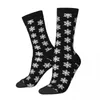 Men's Socks Black Snowflake Pattern Male Mens Women Spring Stockings Printed