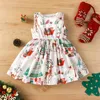 Vestidos de menina Prowow 2-6y Criança de Natal Vestido de Natal para Meninas Xmas de Festa sem mangas do Ano Infantil Crianças