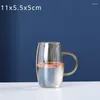 Bottiglie d'acqua leggera, lussuosa e minimalista, in vetro resistente al calore, a strisce di loto, con tazza fresca