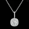 Chains Classic Square Pendant Necklaces For Women Sliver Color Cubic Zirconia Choker Chain On Neck Fashion Jewelry N610