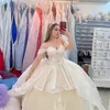 Ory brokat Crystal Ruffles Pleat Quinceanera Dress Ball Funt off the Rame Applique Lace Tull Corset Vestidos 15 de xv anos