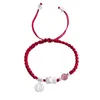 Bracelets de charme 2024 coloré tressé pour couple unique fraise cristal pendentif réglable accessoire bracelet femme bijoux