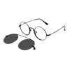 Gafas de sol con marcos de metal, gafas redondas con clip para lentes graduadas