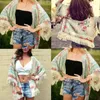 Women's Swimwear Summer Casual Women Fringed Tassel Cover Ups Shawl Cape Beach Ladies Loose Blouse Shirt Floral Swimsuit Bathing Dress