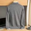 Llegada Moda 100% Cashmere Hombres Jóvenes Cuello redondo Suéter de punto engrosado Forro para otoño e invierno Tallas grandes S-5XL 240125