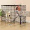 Cat Carriers Multi-layer Wrought Iron Cage Home Villa Pet Products Super Large Free Space Indoor Assembly House
