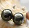 gioielli con perle affascinanti enormi orecchini di perle rotonde nere di Tahiti da 1011 mm 18k7470832