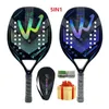 Camewin 3K Holographische Strand Tennis Schläger Voll Carbon Faser Rahmen Feminino Masculina Kit Unhöfliche Oberflächenbehandlung Anfänger 240202