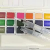 Acuarelas Art Supplies Professional 48color Solid Watercolor Paintセット2つの水ブラシペン