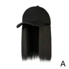 Ball Caps Baseball Wig Hat Brown Light Black Short Straight High Women Hair With Temperature Cap N9I0