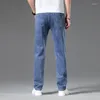 Herenjeans 2024 Lente Zomer Klassieke Jeugdige Vitality Fit Rechte dunne denim lichtgewicht katoenen stretchbroek