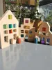 Kids Montessori Wooden Toys Large Dutch Wood House Big Wall Lucite Cube Creative Education Blocks Birthday Gift 240124