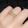 Cluster ringen chique parel Oostenrijkse kristal Zirkoon diamanten edelstenen Vintage kwast voor vrouwen 18k goud gevulde sieraden bands accessoire