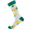 Men's Socks DOIAESKV Couple Novelty Funny Men Cute Fruit Strawberry Watermelon Hip Hop Crew Unisex Inter Long Sock Happy