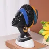 NORTHEUINS African Resin Womens Head Portrait Home Decoration Jewelry Display Model Crafts Exotic Statue Collection Interior 240130