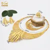 ANIID Nigerian Jewelery Set Wedding Jewelry For Women Dubai 24K Gold Plated Jewlery African Designer Earrings Bridal Necklace 240123