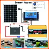 Solarpanelinverterare 4000W 110V-220V Solar 18W Controller LED Display Skärm Solar Power Generation Intelligent Charging Board