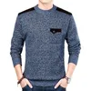 Suéter masculino de marca de moda suéter masculino pulôver listrado slim fit jumpers de malha de lã estilo coreano inverno homens