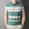 Letnie męskie koszule polo z krótkim rękawem Business Business Drukuj odzież codziennie swobodne topy sportowe 11