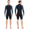 1,5 mm neopreen shorty heren wetsuit UV-bestendig ritssluiting aan de voorkant Lycra duikpak met lange mouwen voor onderwater snorkelen zwemmen surfen 240127