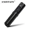 Ambition Flash Wireless Tattoo Pen Machine Profesional batterikapacitet 2200mAh litium Strömförsörjning LED Digital för kroppskonst 240122