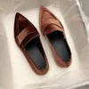 Women Flats Ballet Dance Pointed Toe Sandals Shoes Autumn Designer Loafers Suede Casual Sport Walking Zapatillas 240126
