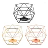 Titulares de vela KX4B Metal Tea Light Holder Hollow Geometric Tealight Stand para peças centrais de festa de aniversário de casamento