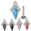 G23 Ear Pierc Rhombic med zirkonbelagd toppbrosk Tragusörhängen Ear Lip Helix Studs Tongue Nail Piercing Smycken 240130