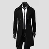 Men's Trench Coats Simple Coat Double-breasted Male Men Coldproof Pure Color Jacket