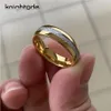 6mm goudkleurige zilverkleurige wolfraamcarbide ringen witte meteoriet inleg mode trouwring verlovingssieraden koepel gepolijste afwerking 240119