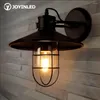 Wall Lamps Vintage Light Iron Cage Glass Lampshade Black Bra / Living Room Coffee Shop Indoor Lighting E27 LED Lights