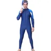 Roupa de banho feminina DIVESAIL Terno de mergulho de uma peça UPF 50 Snorkeling Surf Wetsuit Mangas compridas Secagem rápida Maiô esportivo aquático para homens
