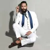 Trajes para Hombre Traje Blanco para Hombre 3 Piezas Blazer De Negocios Suave Chaleco Pantalones De Un Solo Pecho Novio De Boda Formal Solapa De Satén Fiesta Causal A Medida