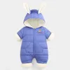 Nascido moda inverno engrossar crianças snowsuit algodão acolchoado bebê menina roupas menino mais veludo bonito macacões bodysuit 240127