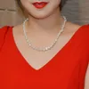 Ensemble de bijoux en perles d'eau douce NYMPH pour femmes, perles en pierre blanche baroque naturelle, collier ras du cou, boucles d'oreilles, Bracelet de fête T207 240119