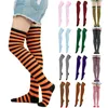 Chaussettes de sport de danse à rayures pour femmes et filles, bas de sport de danse JK pour dames, Anime Cosplay, au-dessus du genou, Style Preppy, bas de noël, cadeau