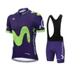 TDF Movistar Team Radtrikot Set Kurzarm Blau Kleidung Rennrad Shirts Anzug Fahrrad Trägerhose MTB Maillot Ropa 240202