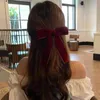 Haaraccessoires Vintage Grote Grote Fluwelen Strik Haarspelden Haarspeldjes Voor Vrouwen Meisjes Bruiloft Lang Lint Koreaanse Clip Hairgrip