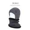 Berets Solid Color Knitting Hat Scarf Set Men Women Winter Plush Lined Earflap Beanie Neck Gaiter