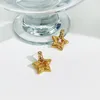 Stud Earrings Peri'sbox Simple Bump Texture Five Pointed Star Shaped Earring For Women Gold Color Brass Trend Jewelry Party Street