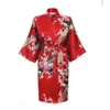 Women Solid Royan Silk Srabe Ladies Satin Pama Bielizna śpiąca Kimono Bath Suknia PJS 17 Kolory#3699