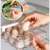 Kitchen Fruit Food Storage Box Plastic Clear Fridge Organizer Slide Under Shelf Drawer Boxes Rack Holder Refrigerator Accessorie 240125