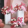 Dekorative Blumen Party Wanddekorationen Künstliche rosa Schmetterling Orchidee Seidenstrauß Dekoration Rosen Reihe Bühne ArrangementRequisiten